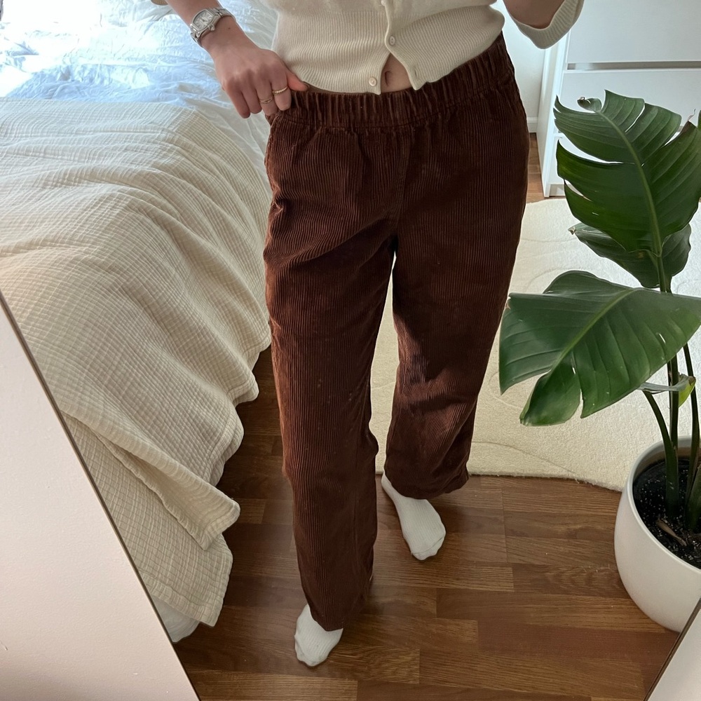 Aritzia Brown Straight leg corduroy pants